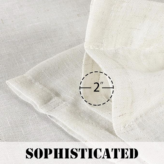 H.VERSAILTEX Natural Linen Rod Pocket Curtains 84 Inch Length - Image 5