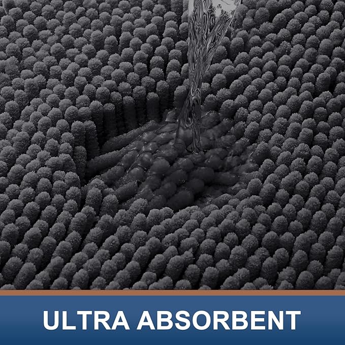 Smiry Luxury Chenille Bathroom Rugs 44x24, Extra Soft and Absorbent Shaggy Bath - Image 4