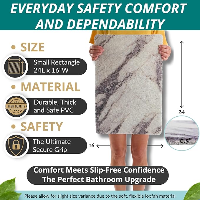 ENKOSI Loofah Non-Slip Shower and Bath Mat - Image 3