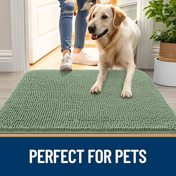 OLANLY Dog Door Mat for Muddy Paws 70x32, Absorbs Moisture and Dirt, Absorbent - Image 6