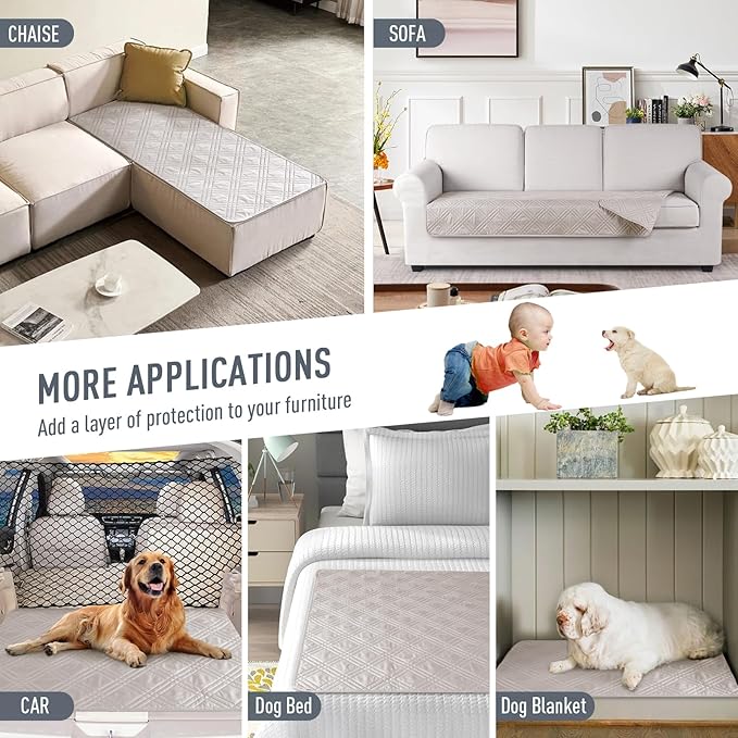 TAOCOCO 100% Waterproof Couch Cushion Cover Reversible Sofa Seat Cover - Image 5