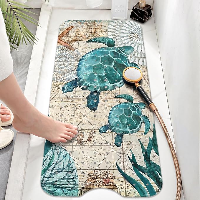 Sea Turtle Bathtub Mat Non Slip, Baby Bath Mat - Image 2