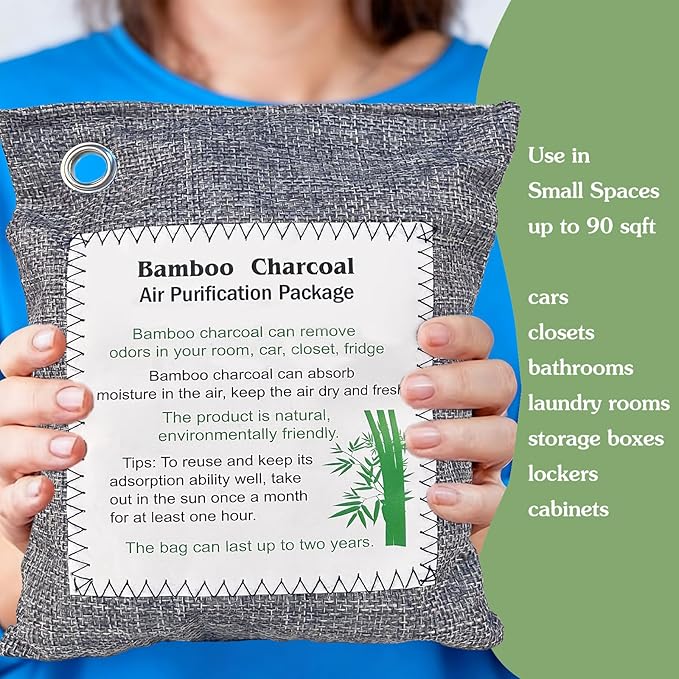 Bamboo Charcoal Air Purifying Bag, Activated Charcoal Odor Absorber Moisture - Image 3