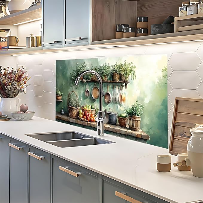 NYZE Kitchen Backsplash Stickers Waterproof Stove Backsplash Protector - Image 7