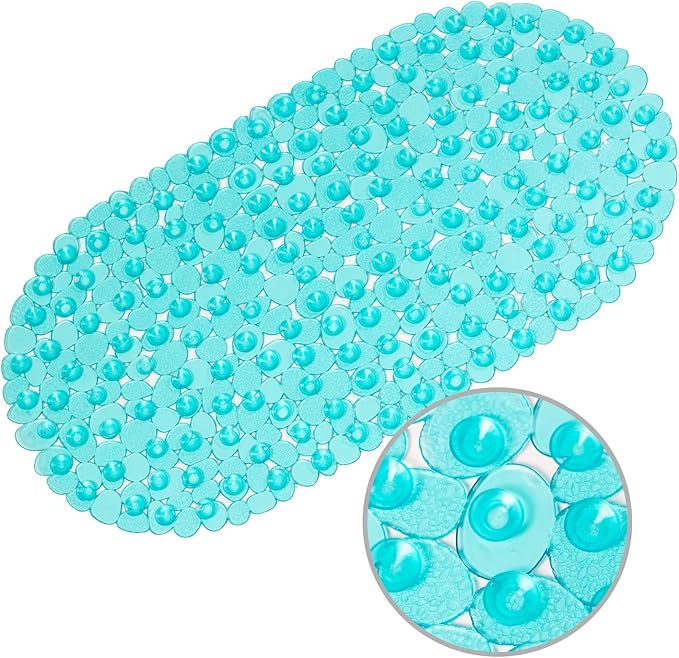 WELTRXE Pebbles Bath Mat Oval Non-Slip Bathtub Mat by WELTRXE