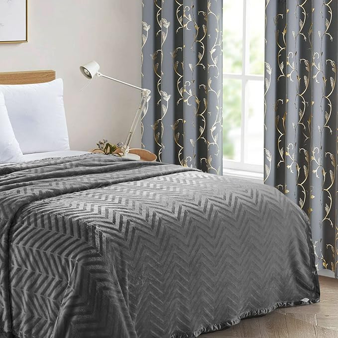 BUHUA Gray Room Darkening Curtains, Insulated Thermal Blackout Curtains - Image 3