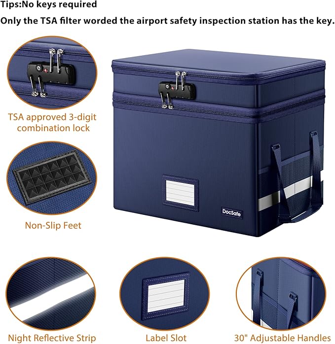 DocSafe File Box with Lock, Large Portable Home Office Filing Safe - Image 4