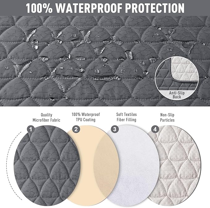 TAOCOCO 100% Waterproof Recliner Cover, Non-Slip Washable Reclining Couch Cover - Image 4