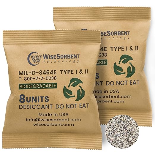 Kraft Clay Desiccants Packs for Safe, 264 Gram 35 Packs Dehumidifier for Gun by Wisesorb