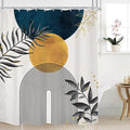 Navy Blue Boho Shower Curtain 60Wx72H Modern Bohemian Mid Century Abstract Gold by MitpokBrand