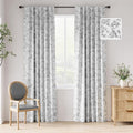 jinchan 95% Blackout Floral Curtains 84 Inches Long, Printed Flower Black by JINCHAN