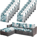 14Pcs Stretch Patio Cushion Cover Outdoor Cushion Cover Replacement Slipcovers by CALBODE