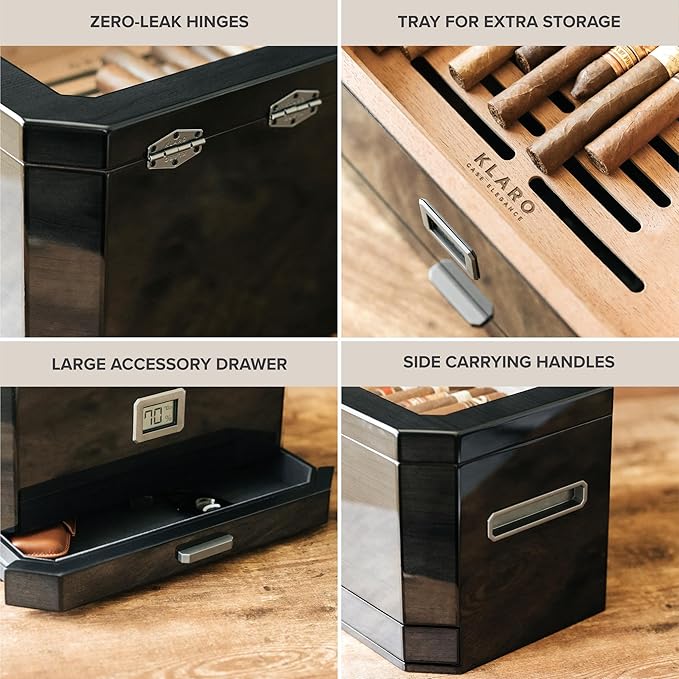 CASE Elegance Large Octodor Black Cedar Humidor - Image 3