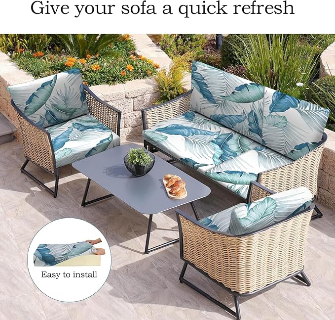 12Pcs Stretch Patio Cushion Covers Outdoor Couch Cover Replacement, Outdoor - Image 5