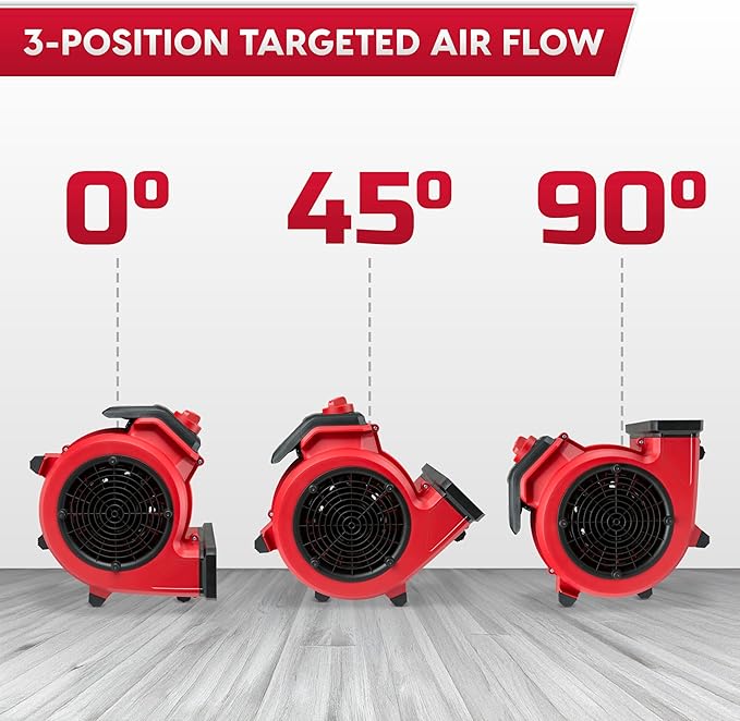 Vacmaster 3 Speed Floor Fan 156W 550CFM Air Mover Utility Blower Fan – AM201 - Image 6