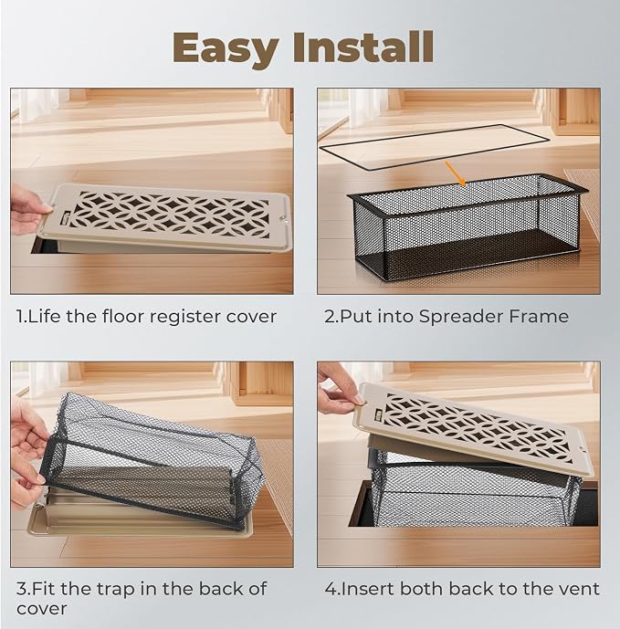 5Pack Floor Vent Screen Net 6''x10'', Floor Air Vent Cover Screen - Image 3