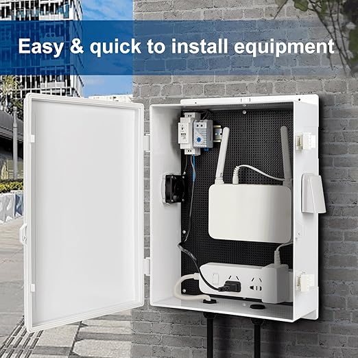 Outdoor Electrical Box with Thermostat and Fan, ABS Water Resistant Enclosure - Image 2