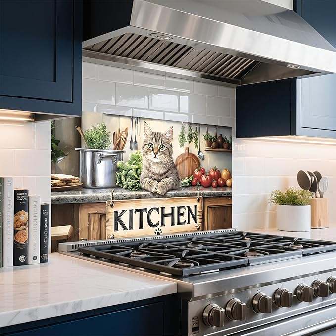 NYZE Kitchen Backsplash Stickers Waterproof Stove Backsplash Protector - Image 5