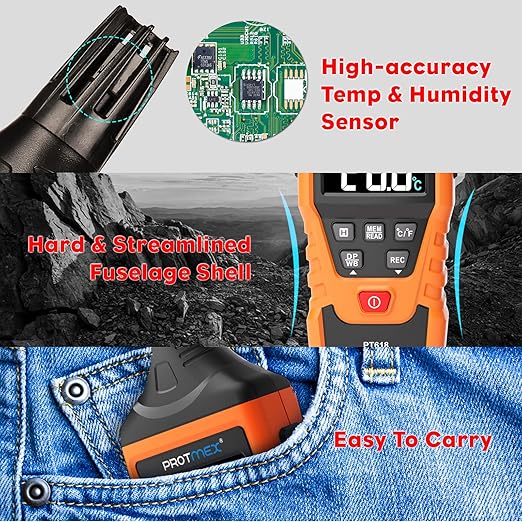 Protmex PT618 Temperature Humidity Meter, Thermometer Hygrometer Monitor - Image 7