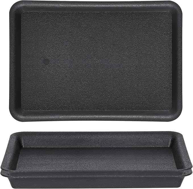 GREANER Plant Saucer Tray Rectangular, Heavy Sturdy Plastic Plant Drainage Trays by GREANER