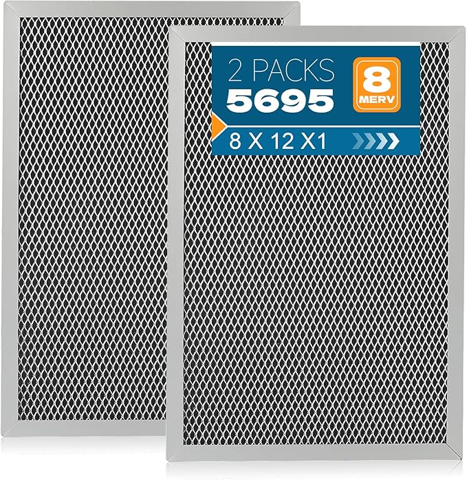 2-Packs 5695 Washable MERV 8 Dehumidifier Filter 8x12x1 Compatible by Qinlov