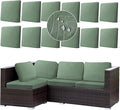 12Pcs Stretch Couch Cushion Covers, Water Resistant Outdoor Sofa Cuhsion Cover by CALBODE