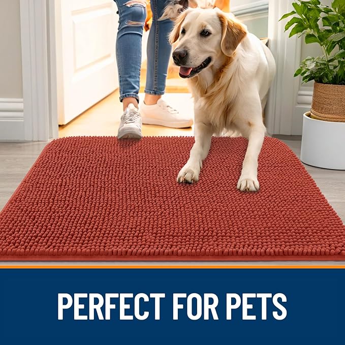 OLANLY Dog Door Mat for Muddy Paws 47x32, Absorbs Moisture and Dirt, Absorbent - Image 6