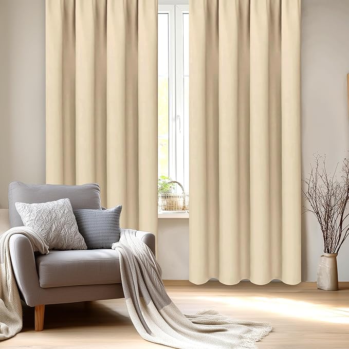 DWCN Blackout Curtains Room Darkening Thermal Insulated Bedroom Curtains Window - Image 3