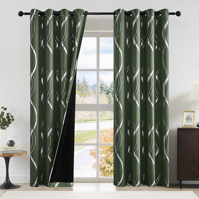 NICETOWN 100% Blackout Curtains 84 inch Length 2 Panels Set, Dark Mallard by NICETOWN