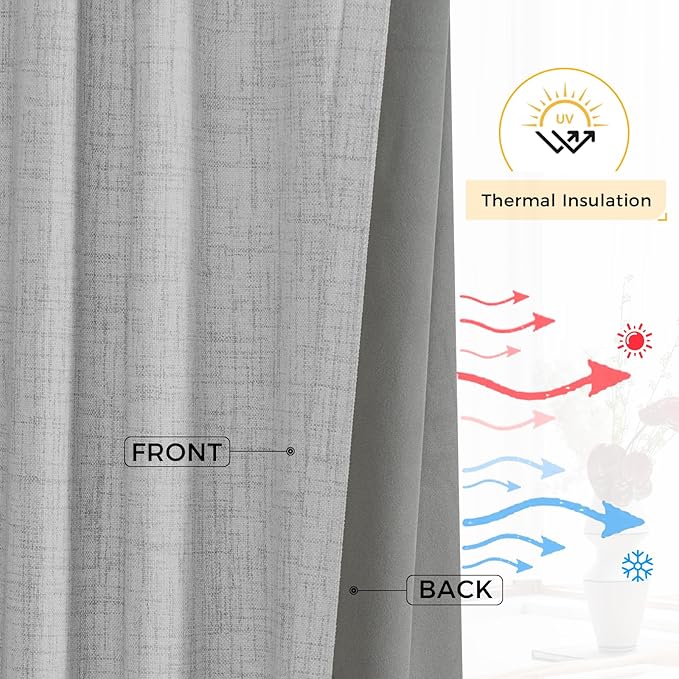 INOVADAY Thermal Sliding Door Curtains 100% Blackout Curtains - Image 6