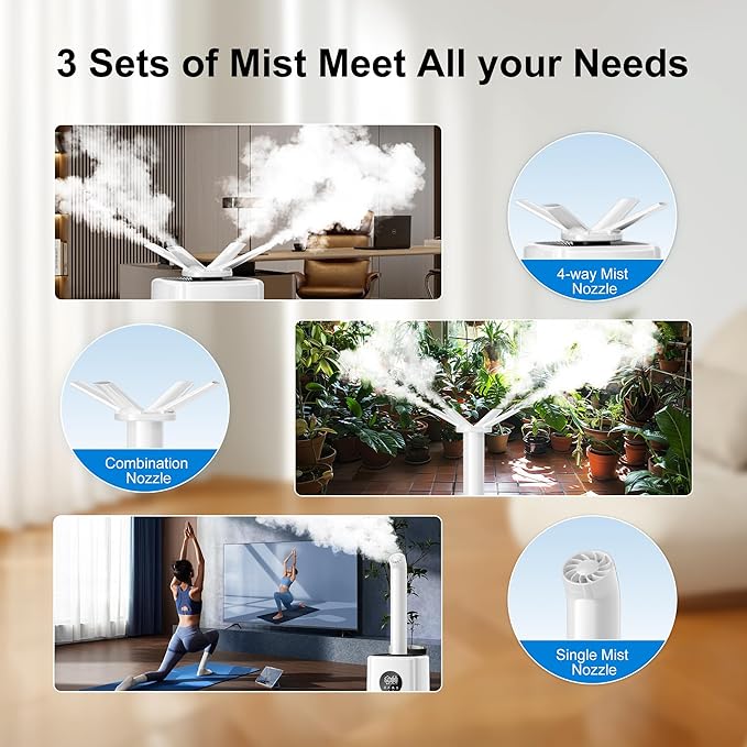 Uthfy 2.64Gal/10L Humidifier for Large Room, Dual 360° Nozzles Ultrasonic - Image 5