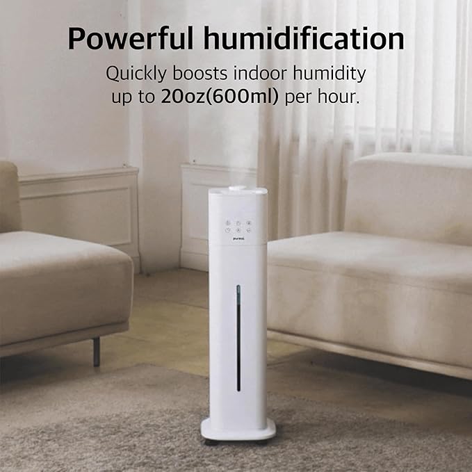 Pureal 10L Tower Humidifier, 83H Runtime, Warm & Cool Mist, Large Room - Image 3