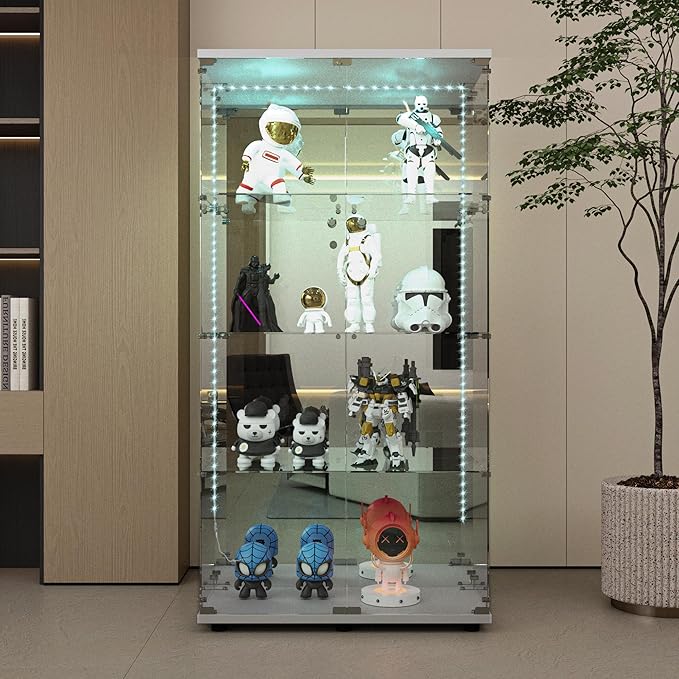 Yoluckea 4 Tiers Glass Display Cabinet - Image 7