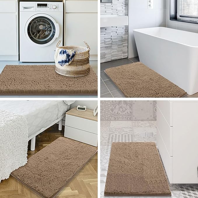 Smiry Luxury Chenille Bathroom Rugs 36x24, Extra Soft and Absorbent Shaggy Bath - Image 8