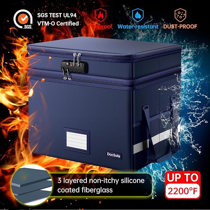 DocSafe File Box with Lock, Large Portable Home Office Filing Safe - Image 6