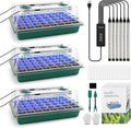 BlumWay Seed Starter Tray with Grow Light, 3 Pack 120 Cells Seedling Tray with by BlumWay
