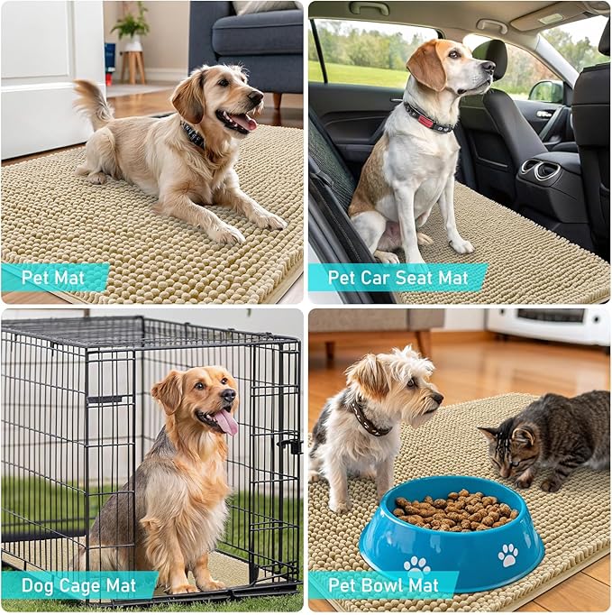 OLANLY Dog Door Mat for Muddy Paws 59x35, Absorbs Moisture and Dirt, Absorbent - Image 7