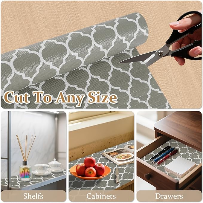 FINNEZ Drawer and Shelf Liner for Kitchen Cabinet Non Adhesive Non Slip 24in x - Image 7