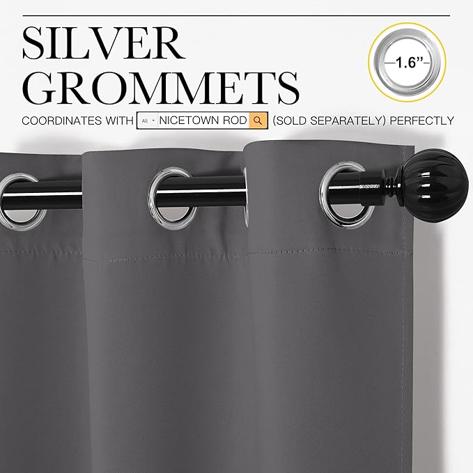 NICETOWN Bedroom Blackout Curtains Panels - Image 3