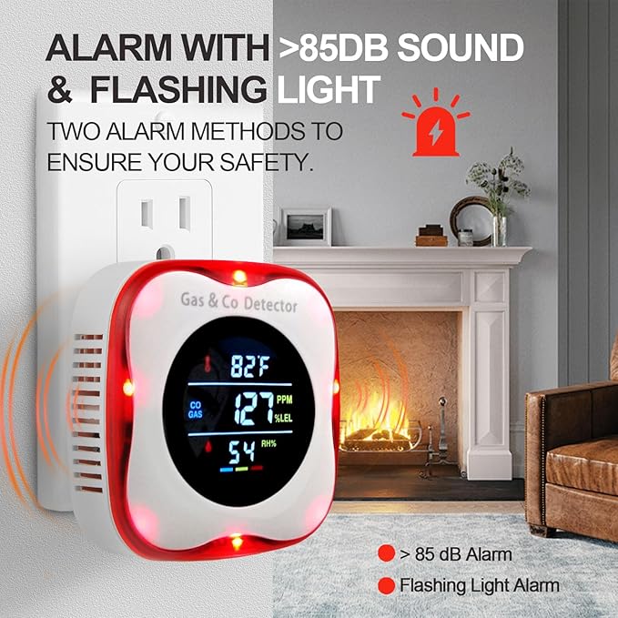 Combustible Gas & Carbon Monoxide Detector 4-in-1 Alarm - Image 5
