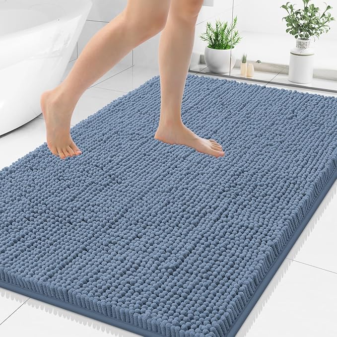 Smiry Luxury Chenille Bathroom Rugs 40x32, Extra Soft and Absorbent Shaggy Bath by Smiry
