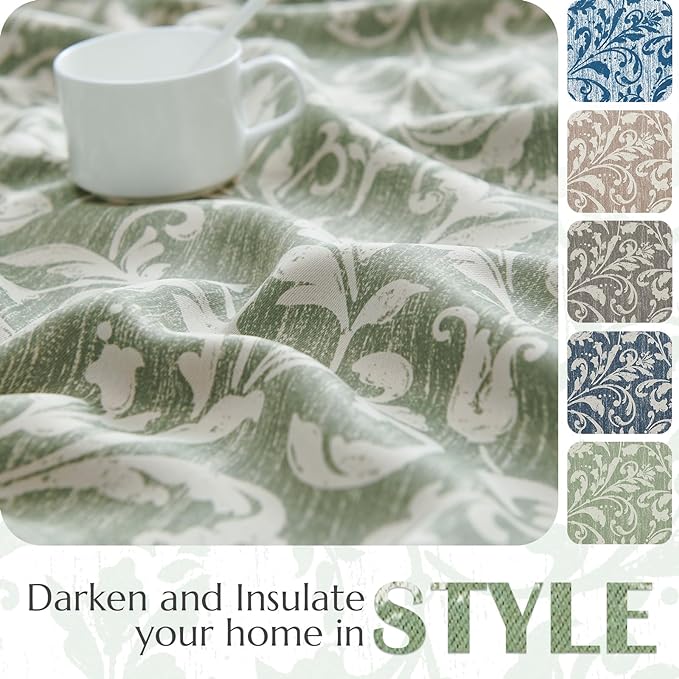 Vangao Sage Green 100% Blackout Curtains 84 Inches Long - Image 5