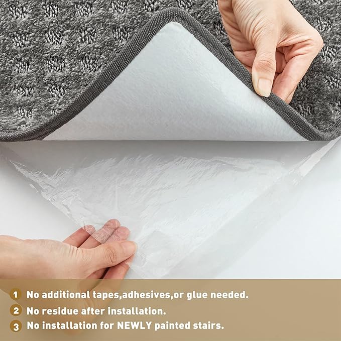 PURE ERA Carpet Stair Tread Landing Mat Tape Free Self Adhesive Non Slip Skid - Image 4