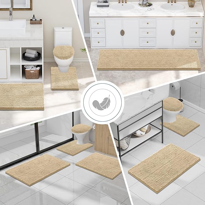 Smiry Luxury Chenille Bathroom Rugs 36x24, Extra Soft and Absorbent Shaggy Bath - Image 7