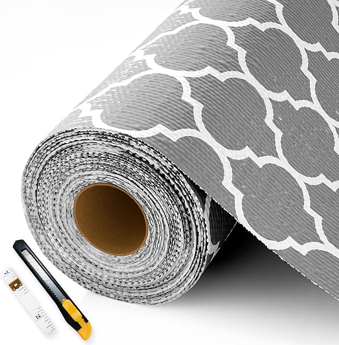 Shelf Liners for Kitchen Cabinets Non-Adhesive, Non-Slip Thickened Shelf Paper by Fzzcvo