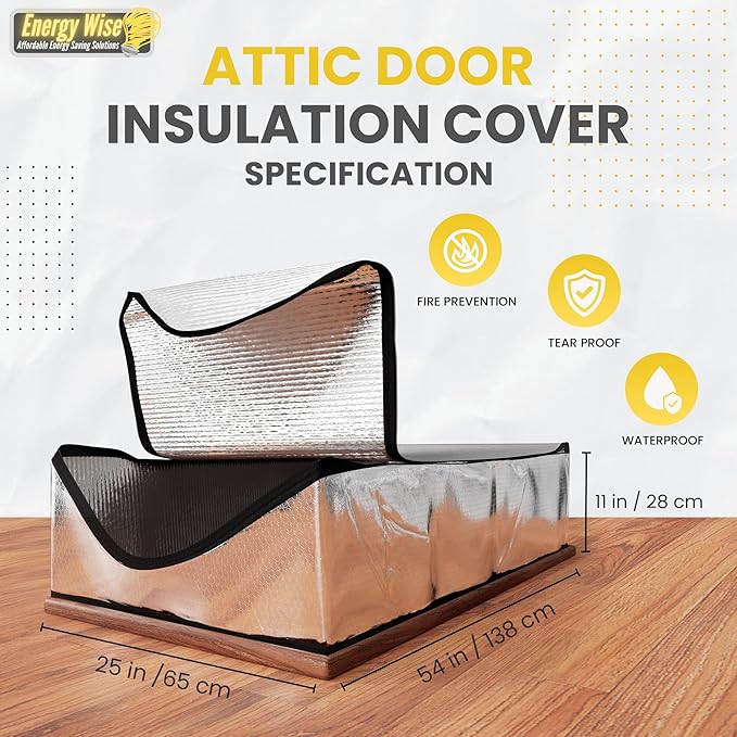 Premium Attic Door Insulation Cover, 25″x54″x11″, Extra Thick Double Bubble - Image 3