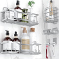 Shower Caddy Bathroom Shelves, The Athena Silken 4 Set, 40LB Capacity, Adhesive by Tribal+Cooking