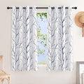 NICETOWN Navy Blue Branch White Curtains by NICETOWN