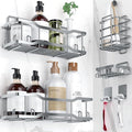 Shower Caddy Bathroom Shelves, The Athena Silken 4 Set, 40LB Capacity, Adhesive by Tribal+Cooking
