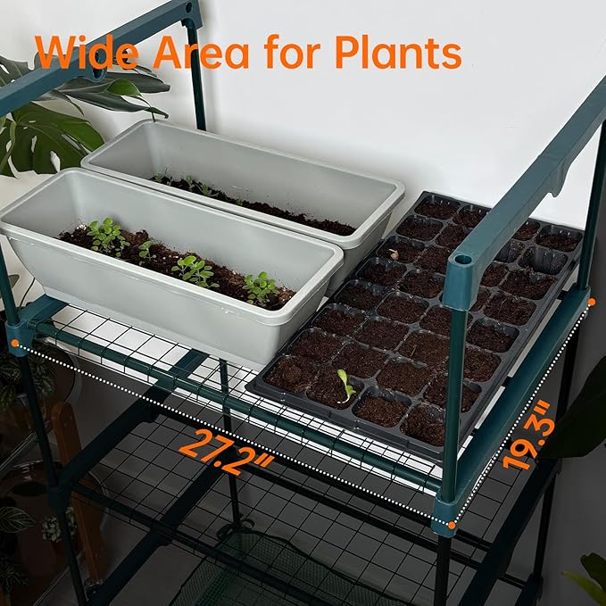 Bstrip Indoor Greenhouse with Grow Lights, PVC Tent with Waterproof Base Mat - Image 6